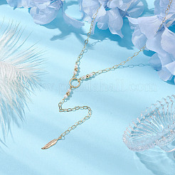 Brass Chain Lariat Necklaces&nbsp;NJEW-JN04920