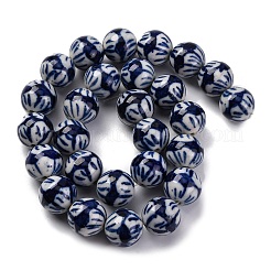 Handmade Blue and White Porcelain Beads Strands&nbsp;PORC-I027-04D