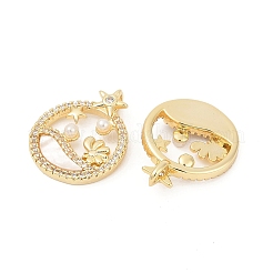 Brass Micro Pave Cubic Zirconia Pendants&nbsp;KK-U058-31G
