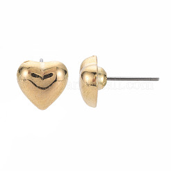 Heart Stud Earrings for Women&nbsp;EJEW-S213-02B-01G-RS