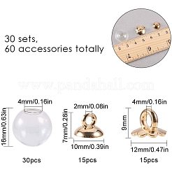 Glass Bottle Pendant Makings Sets&nbsp;DIY-PH0020-47LG