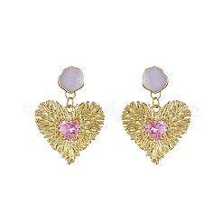 Valentine's Day Brass & Rhinestone Dangle Stud Earrings&nbsp;WG53AB5-01