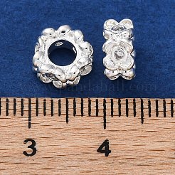Brass Micro Pave Clear Cubic Zirconia Spacer Beads&nbsp;KK-Z089-14S