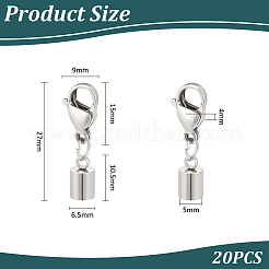 20Pcs 304 Stainless Steel Cord Ends&nbsp;STAS-UN0060-56