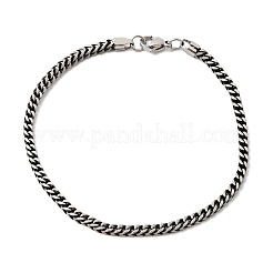304 Stainless Steel Curb Chian Bracelets for Women Men&nbsp;BJEW-K240-12B-AS