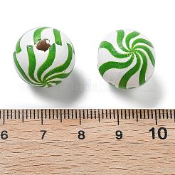 Printed Schima Wood European Beads&nbsp;WOOD-G023-15A
