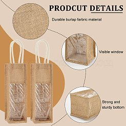 1-Sot Rectangle Linen Wine Storage Bags with Handle&nbsp;ABAG-WH0046-28A