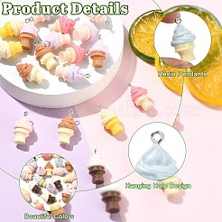 40Pcs 8 Colors Opaque Resin Pendants&nbsp;RESI-CJ0005-24
