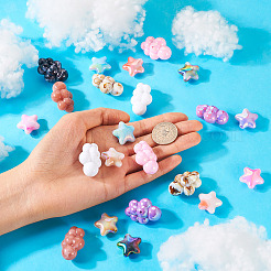 24PCS 2Style Opaque Acrylic Beads and UV Platings Acrylic Beads&nbsp;SACR-TA0001-27