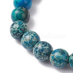 Dyed Natural Imperial Jasper Beads Stretch Bracelets for Men&nbsp;NJEW-JB12197