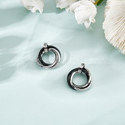 201 Stainless Steel Interlocking Ring Pendants&nbsp;STAS-SZ0002-61C