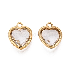 Valentine's Day 304 Stainless Steel with Glass Charms&nbsp;STAS-Q119-01G