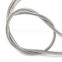Non-Tarnish 304 Stainless Steel 2-Strand Round Snake Chain Bracelets&nbsp;BJEW-P334-01A-P