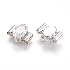 Brass Cubic Zirconia Multi-strand Links&nbsp;KK-P123-08P