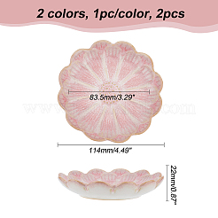 2Pcs 2 Colors Porcelain Jewelry Dish&nbsp;AJEW-NB0005-25B