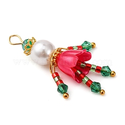 2Pcs Christmas Glass Seed Beaded Human Pendants&nbsp;PALLOY-MZ00785