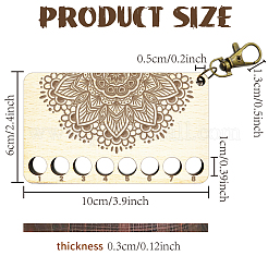 Mandala Flower Pattern 8-Position Wood Embroidery Thread Storage Trays&nbsp;TOOL-WH0056-001