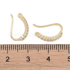 Brass Micro Pave Cubic Zirconia Earring Hooks&nbsp;KK-U008-15G