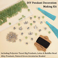 Natural Green Aventurine Beaded Pendant Decoration Jewelry Set DIY Making Kit&nbsp;DIY-OC0012-06