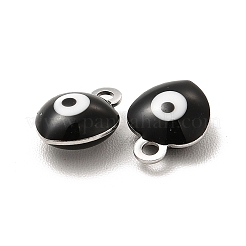 304 Stainless Steel Evil Eye Enamel Charms&nbsp;STAS-G302-02P