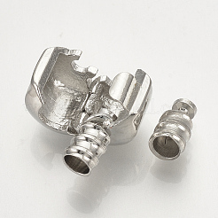 Brass European Style Clasps&nbsp;X-PDLC-Q001-02