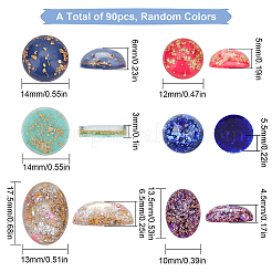 90Pcs 6 Style Resin Cabochons&nbsp;CRES-SC0001-80