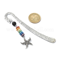 Chakra Raw Natural Dyed Lava Rock Beaded Bookmarks&nbsp;AJEW-JK00291