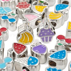 80Pcs 8 Style Food Series UV Plating Acrylic European Beads&nbsp;OACR-LS0001-08