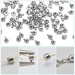 100Pcs 2 Styles Brass Crimp Beads&nbsp;KK-BBC0014-28P