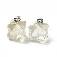 Natural Lemon Quartz Pendants&nbsp;G-C002-02F