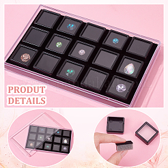 15Pcs Mini Square Acrylic Glass Window Boxes Sets&nbsp;CON-WH0088-43A