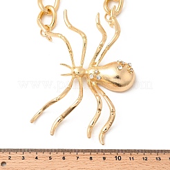 Alloy Crystal Rhinestone Halloween Spider Pendant Figaro Chain Necklaces&nbsp;JEWB-P337-01G