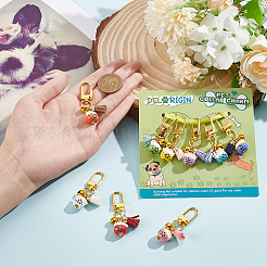 9Pcs Cute Lucky Cat Brass Bell Pendant Decorations&nbsp;KEYC-PH01488