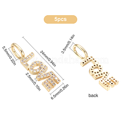 5Pcs Brass Micro Pave Clear Cubic Zirconia Pendants&nbsp;ZIRC-SC0001-15