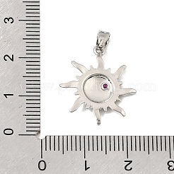 Brass Micro Pave Magenta Cubic Zirconia Pendants&nbsp;KK-E801-01P