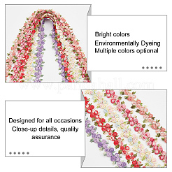 4.6~5 Yards 5 Colors Flower Polyester Trim Ribbon&nbsp;OCOR-GF0001-67