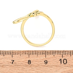 Brass Micro Pave Cubic Zirconia Cuff Open Rings for Women&nbsp;RJEW-C168-01G