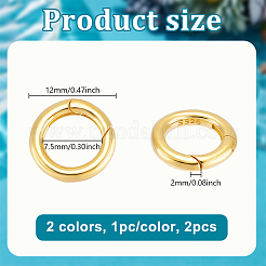 2Pcs 2 Colors 925 Sterling Steel Spring Gate Rings&nbsp;STER-GA0001-25