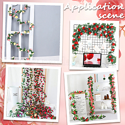Plastic Artificial Rose Rattan&nbsp;DIY-WH20062-112A