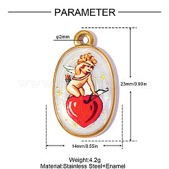 Printed 304 Stainless Steel with Enamel Pendants&nbsp;SA-OY002-68G