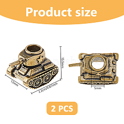 2Pcs Outdoor EDC Tool Brass Parachute Rope European Beads&nbsp;OPDL-DC0001-01