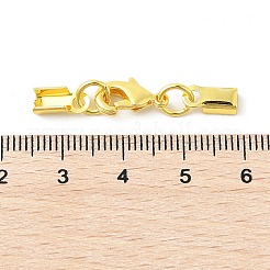 Rack Plating Brass Lobster Claw Clasps with Clip Ends&nbsp;KK-E719-60G