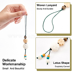 4Pcs 4 Style Lotus Mobile Straps&nbsp;AJEW-OC0004-11