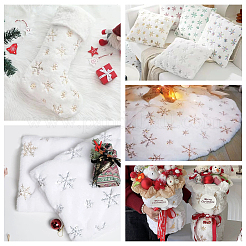 Soft Velvet Fabric with Snowflake Pattern Paillette&nbsp;DIY-WH0308-331