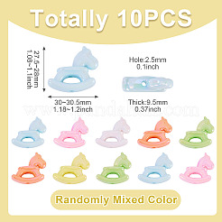 10Pcs UV Plating Opaque Acrylic Beads&nbsp;OACR-TA0004-10