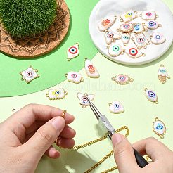 24Pcs 12 Styles Alloy Enamel Evil Eye Connector Charms&nbsp;FIND-CJ0003-14B