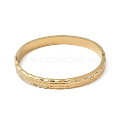304 Stainless Steel Rhinestone Hinged Bangles for Women&nbsp;BJEW-B168-10G