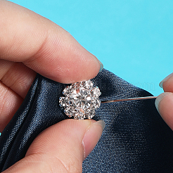 10Pcs Alloy Rhinestone Shank Button for Garment Accessories&nbsp;BUTT-GF0001-29