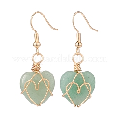 Gemstone Heart Dangle Earrings&nbsp;EJEW-JE04965