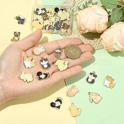 30Pcs 10 Styles Golden Plated Alloy Enamel Pendants&nbsp;ENAM-FS0004-38